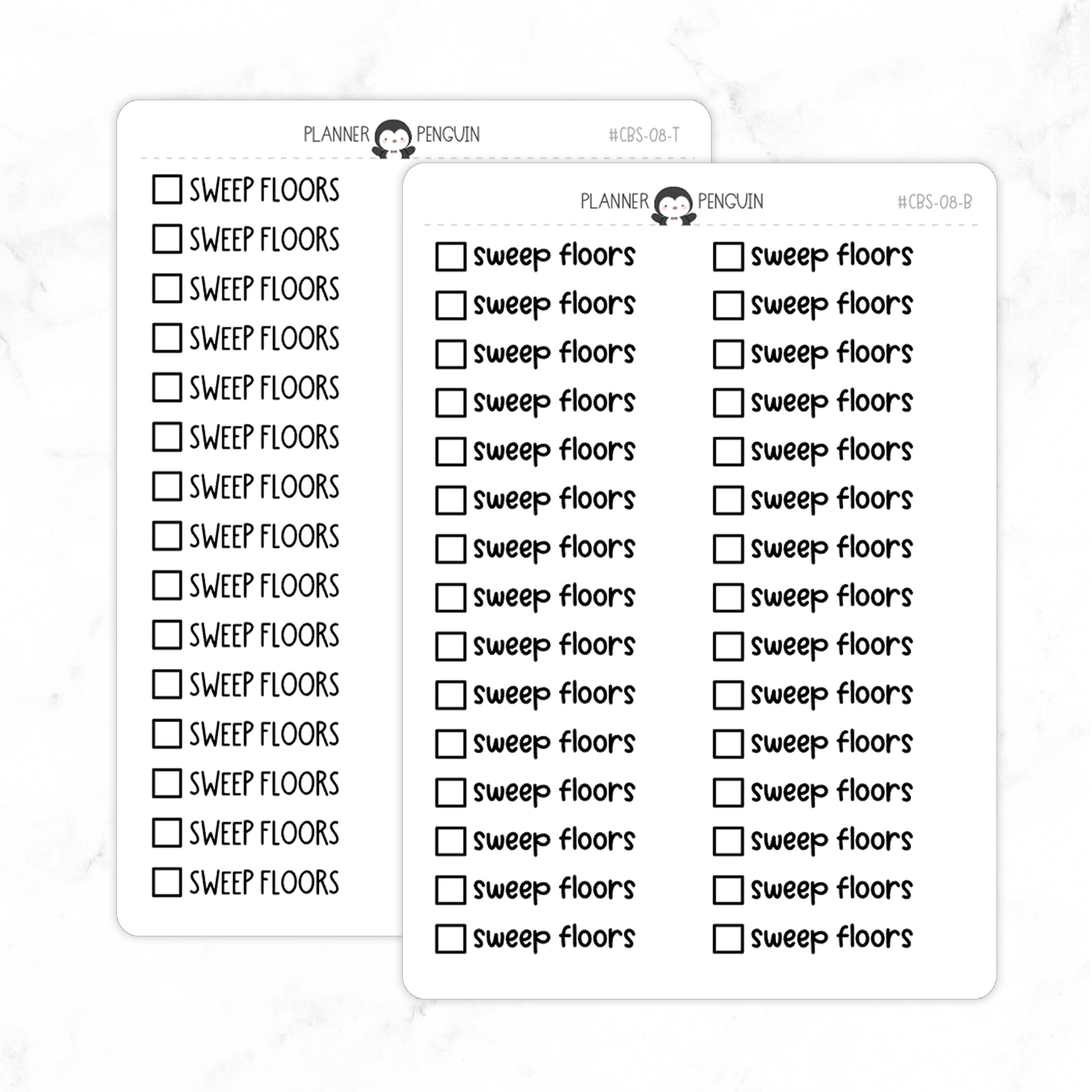 Sweep Floors Checkbox Text Stickers