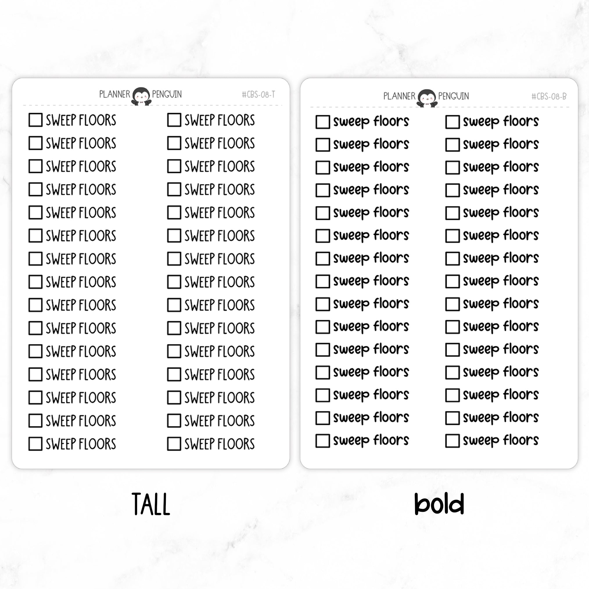 Sweep Floors Checkbox Text Stickers