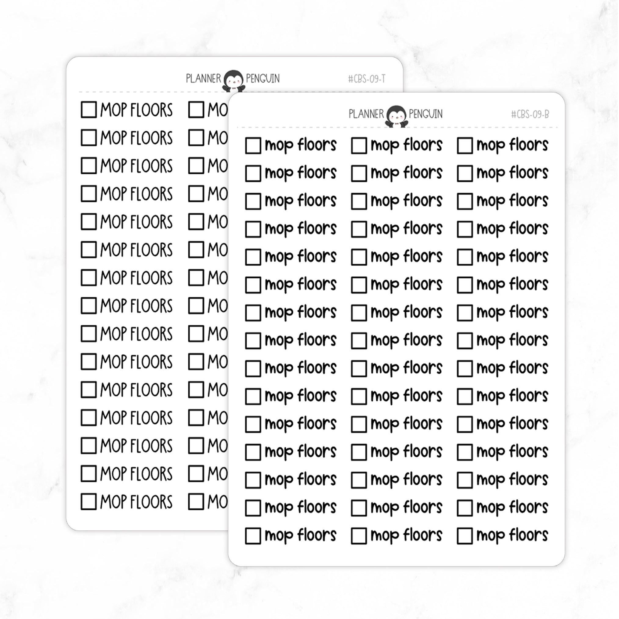 Mop Floors Checkbox Text Stickers