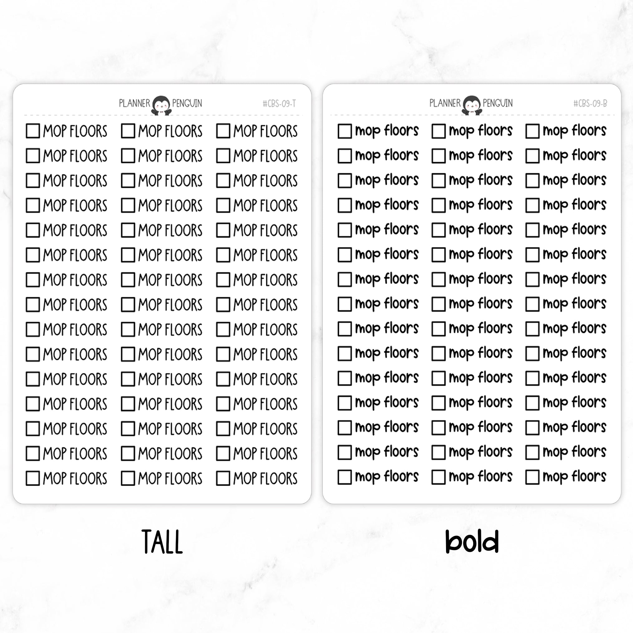 Mop Floors Checkbox Text Stickers