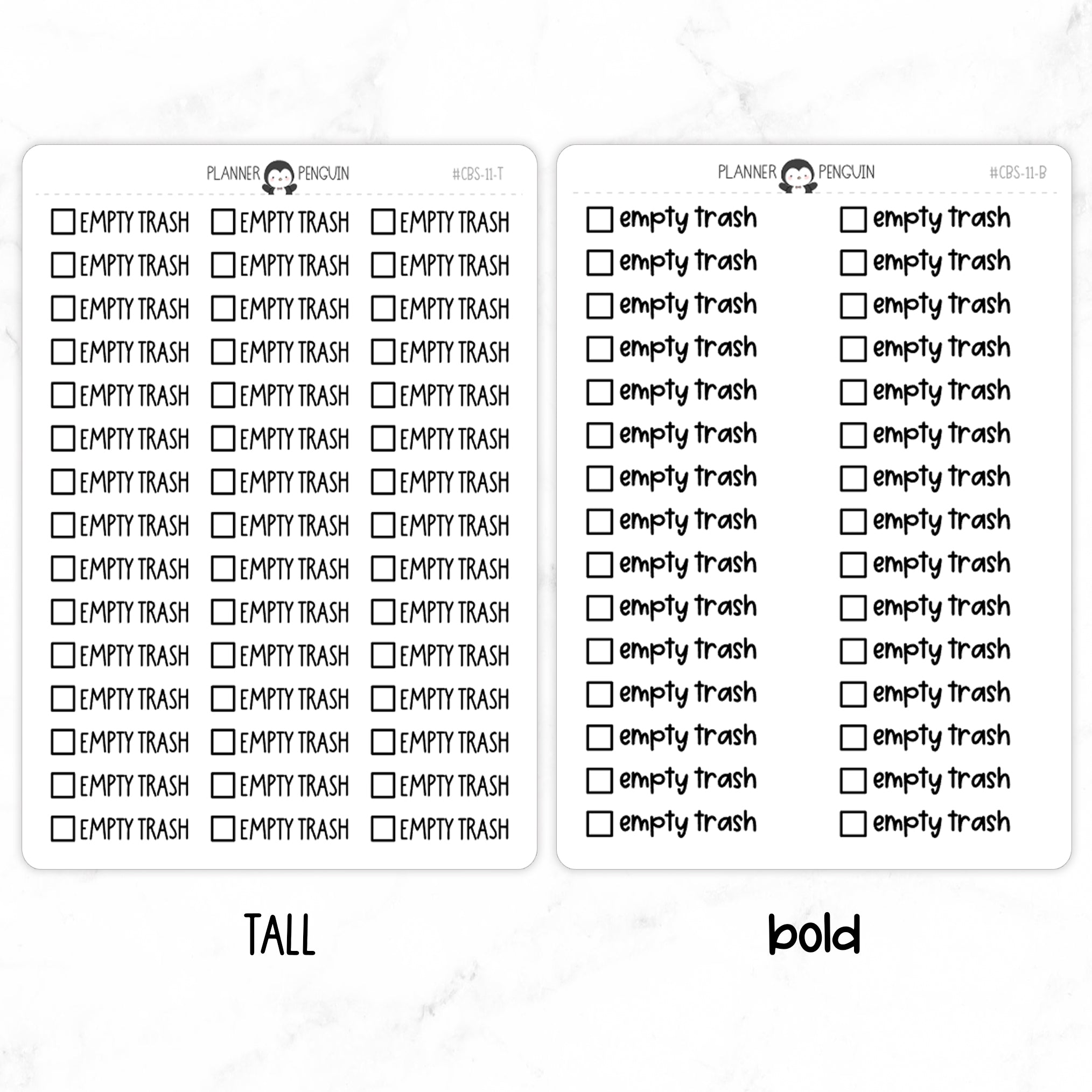 Empty Trash Checkbox Text Stickers