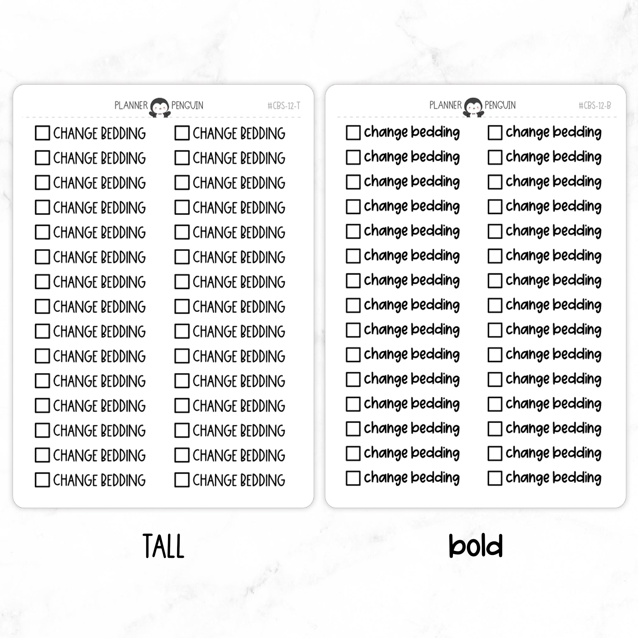 Change Bedding Checkbox Text Stickers
