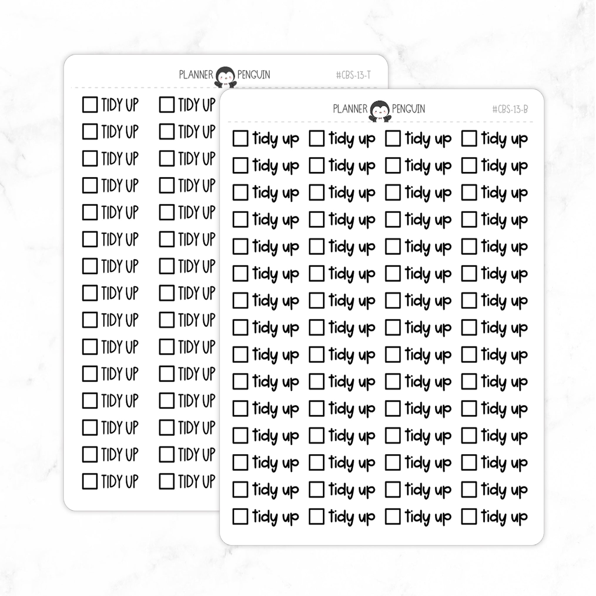 Tidy Up Checkbox Text Stickers