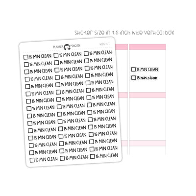 15 Min Clean Checkbox Text Stickers| CBS-15