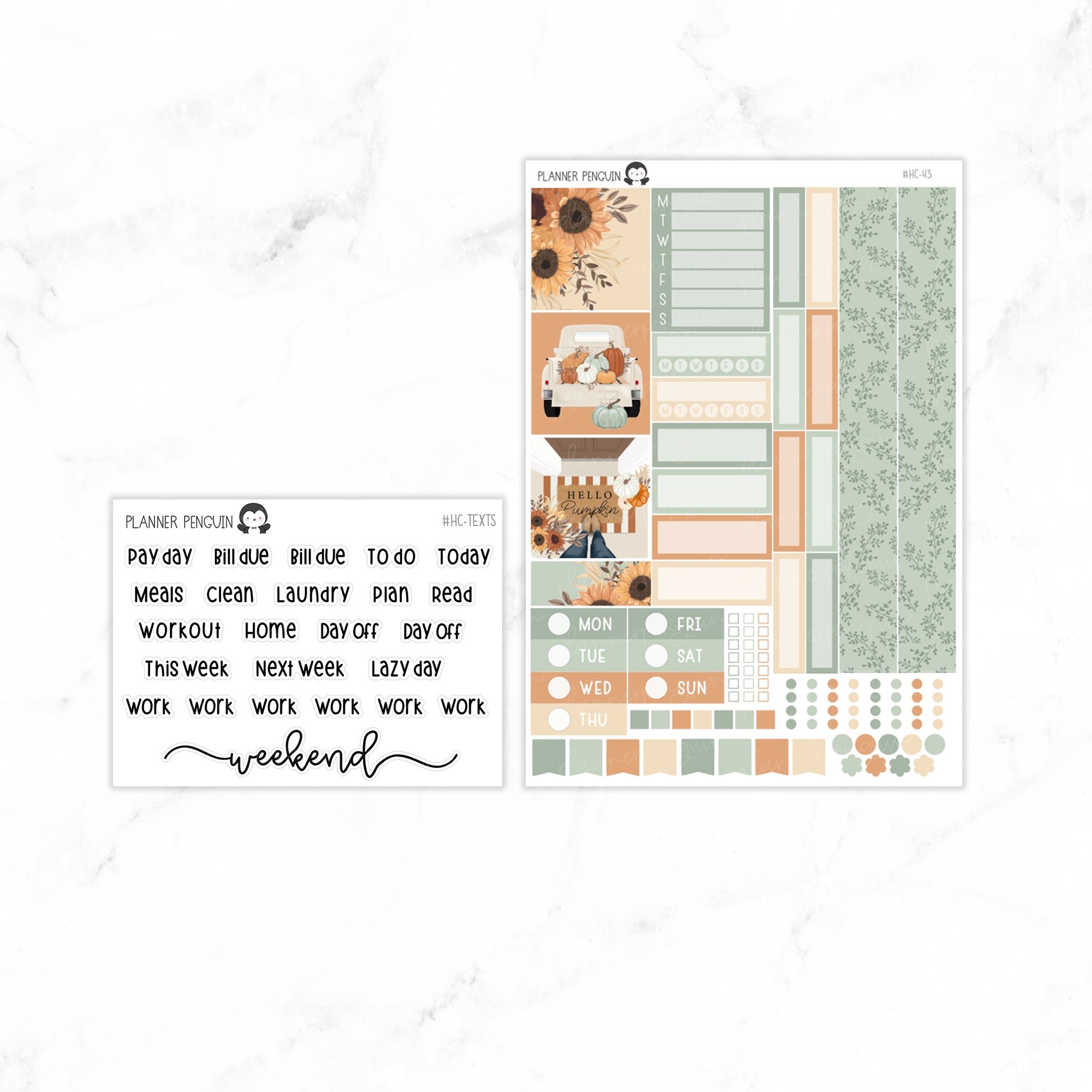 Sweater Weather Autumn Hobonichi Cousin A5 Weekly Sticker Kit // #HC-43