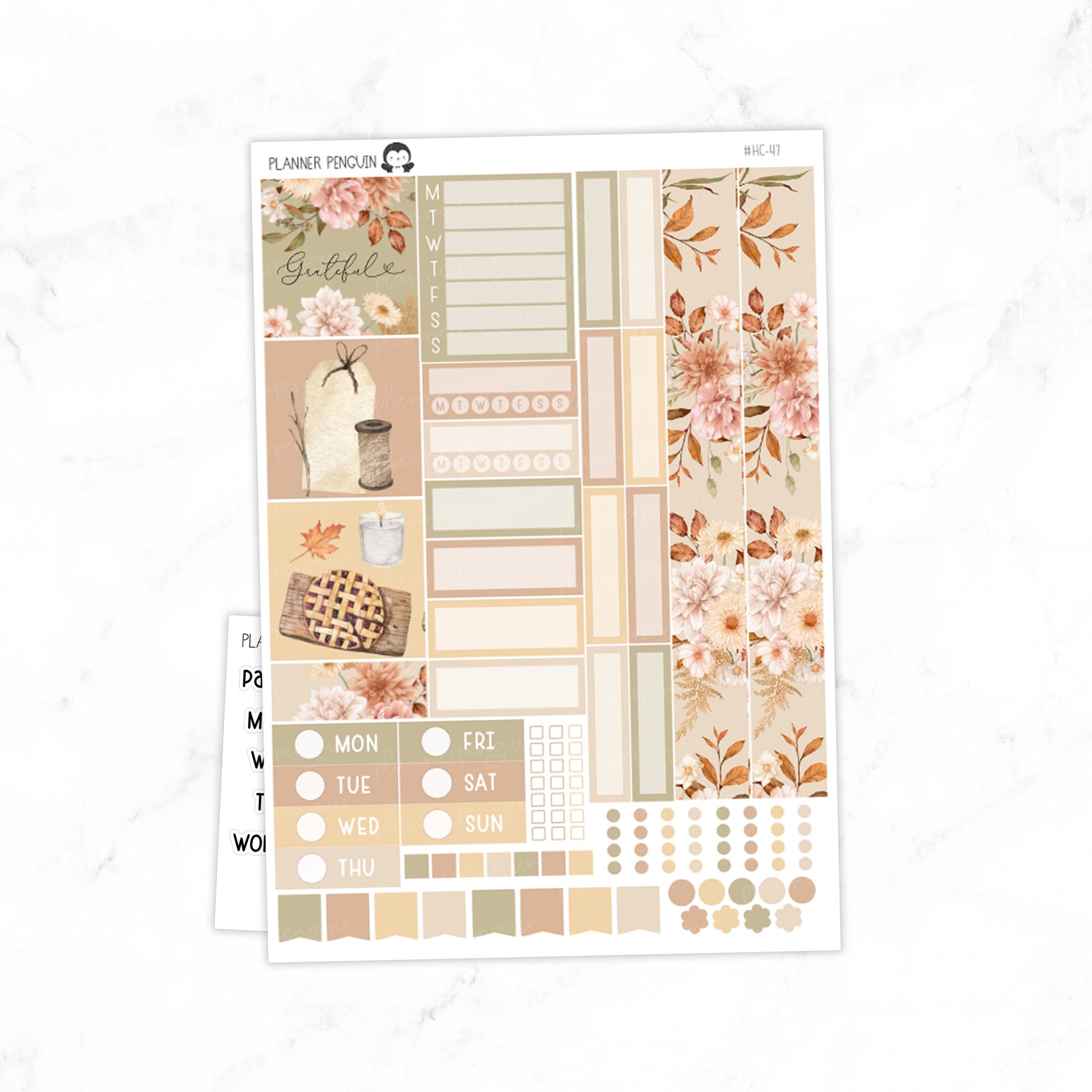 Grateful Hobonichi Cousin A5 Weekly Sticker Kit // #HC-47