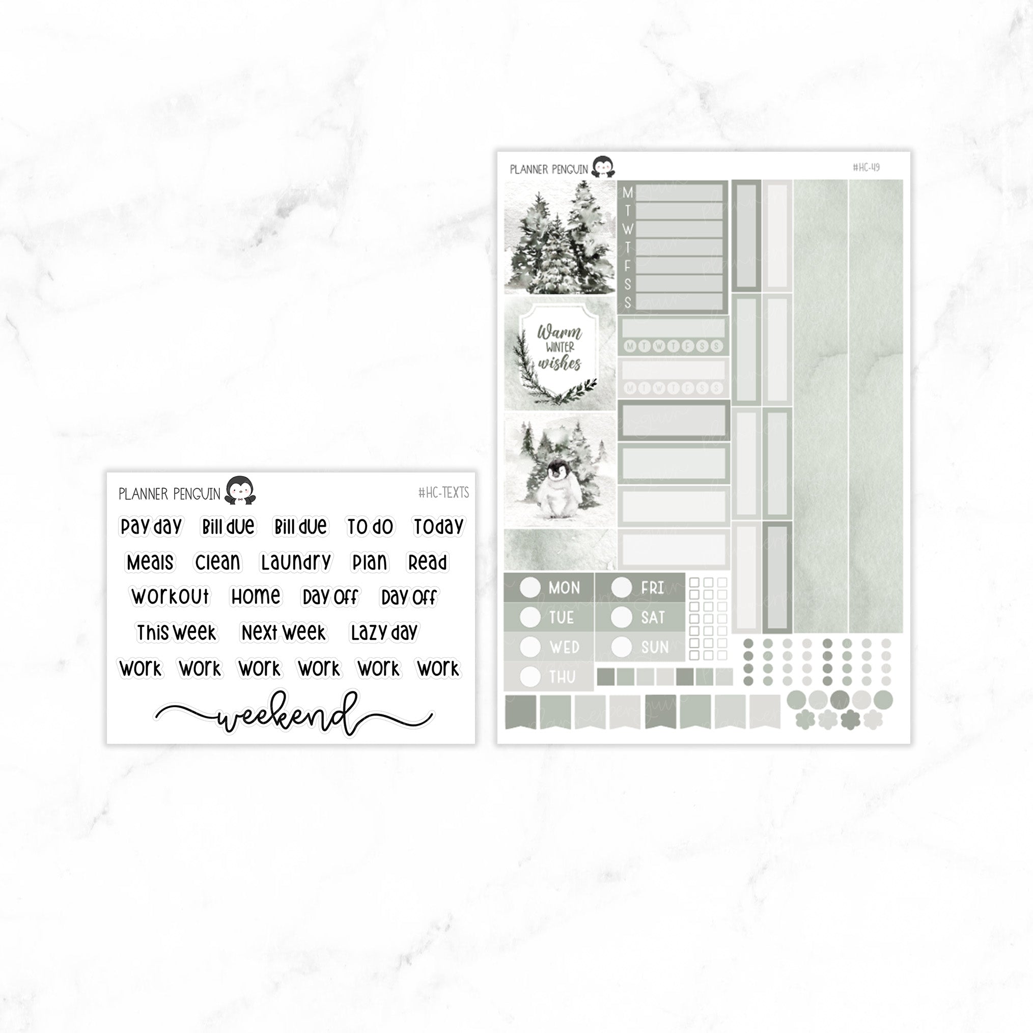 Winter Wonderland Hobonichi Cousin A5 Weekly Sticker Kit // #HC-49