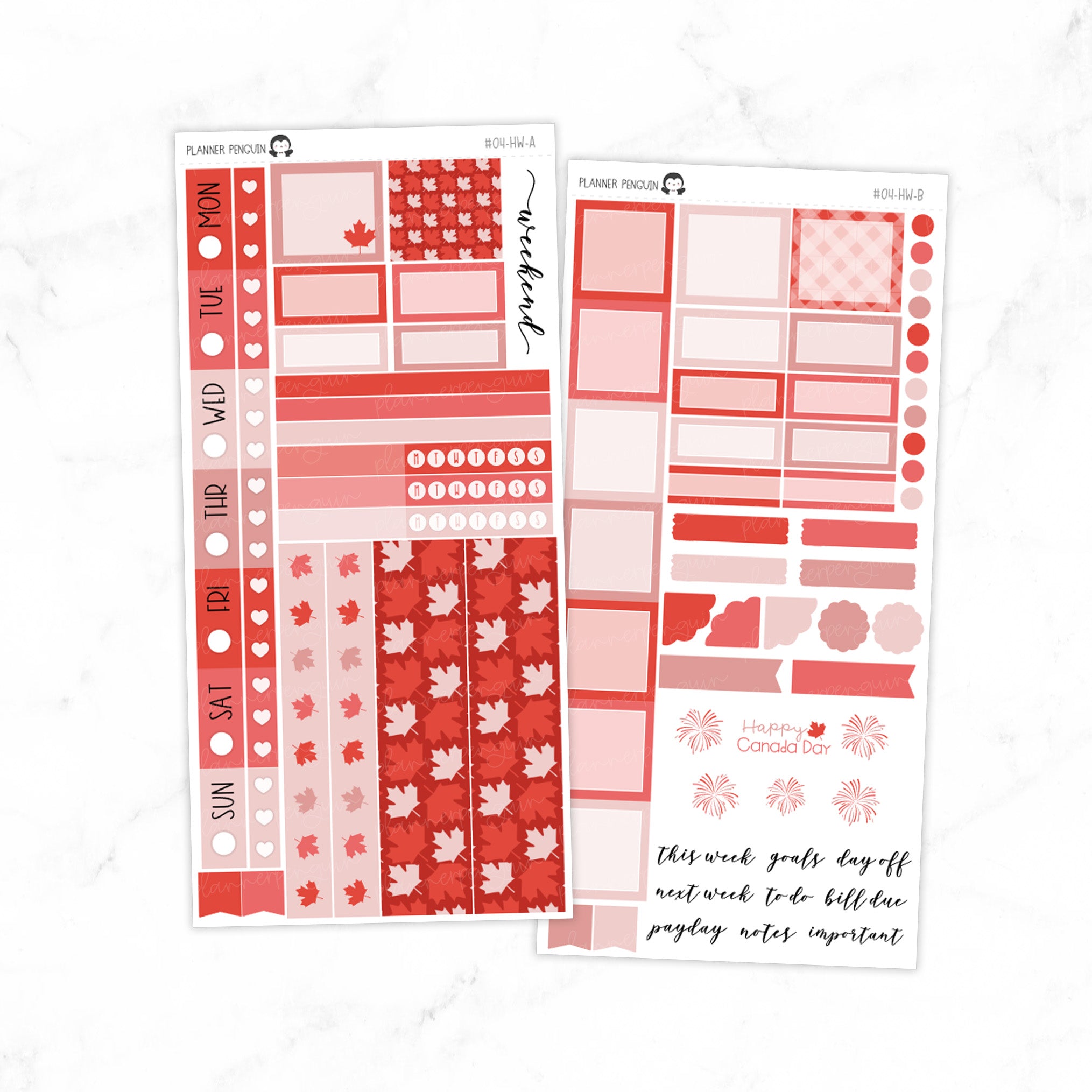 Canada Day Hobonichi Weeks kit