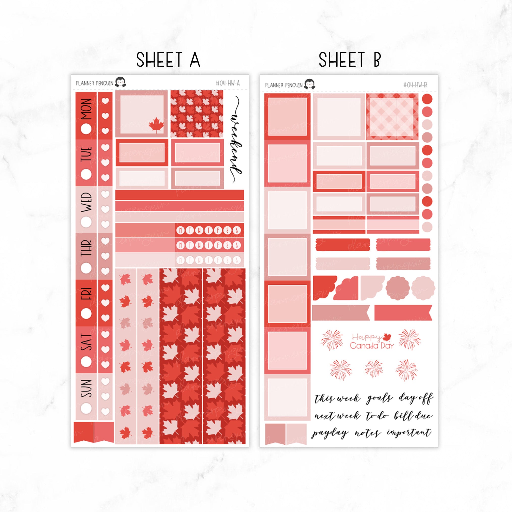 Canada Day Hobonichi Weeks kit