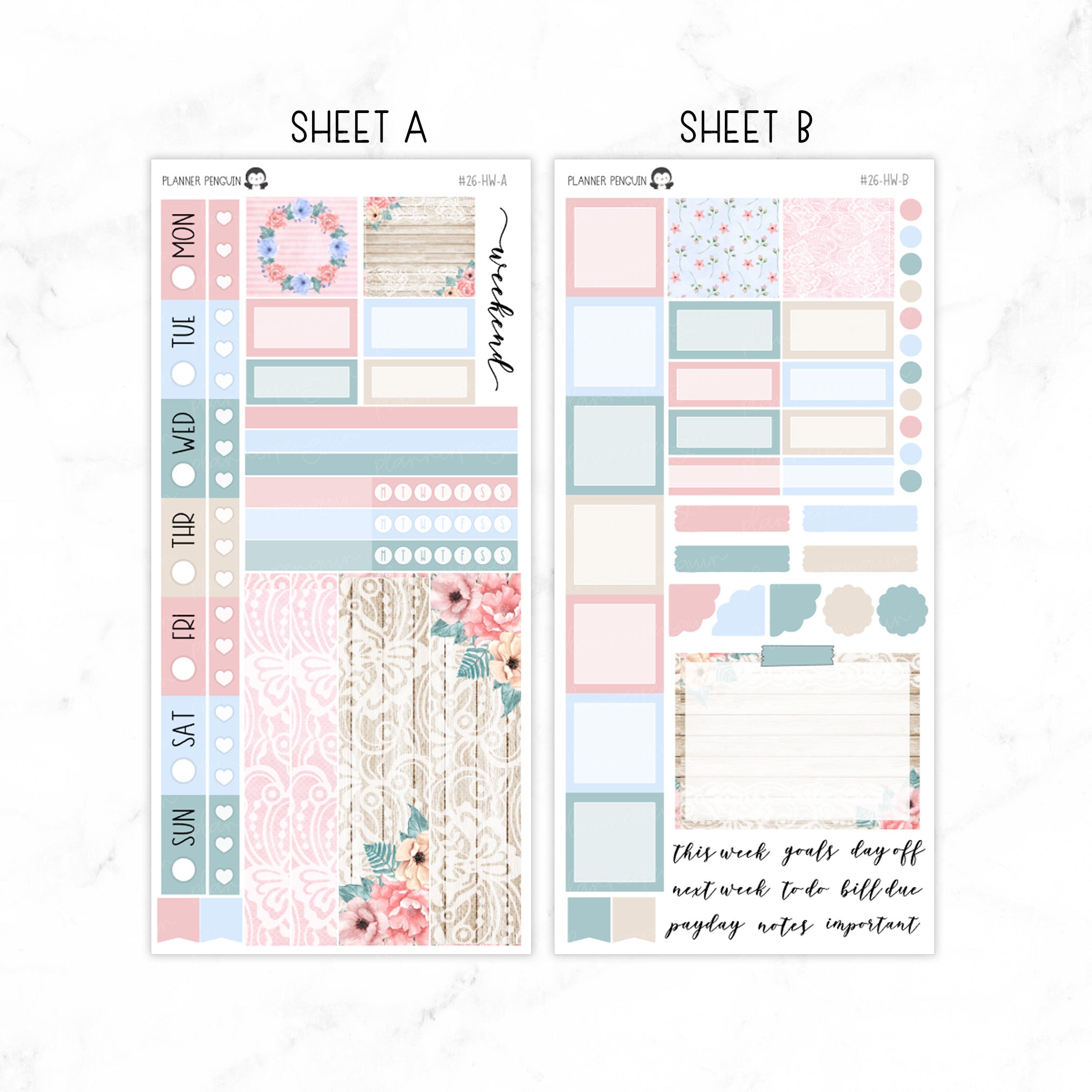 Lace and Floral Hobonichi Weeks kit