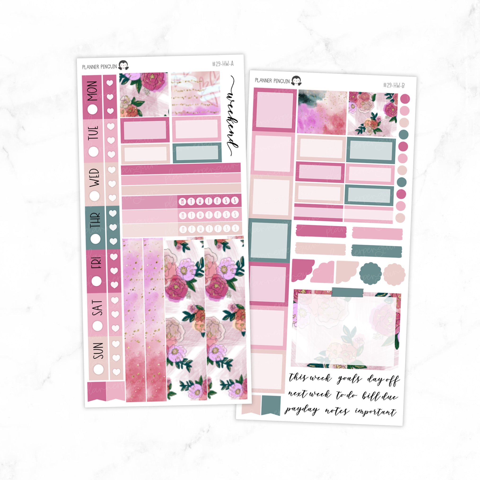 Watercolor Floral Hobonichi Weeks kit