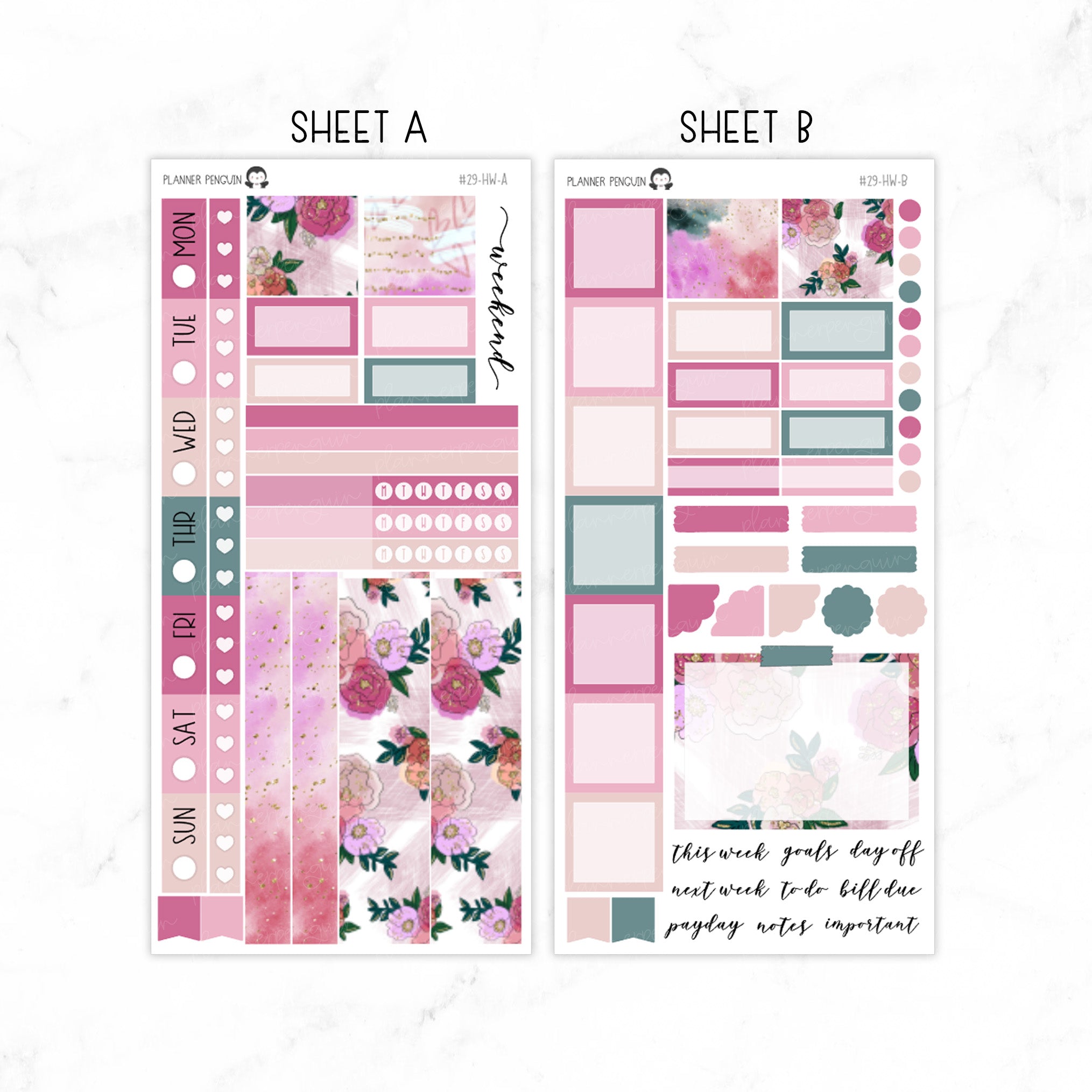 Watercolor Floral Hobonichi Weeks kit