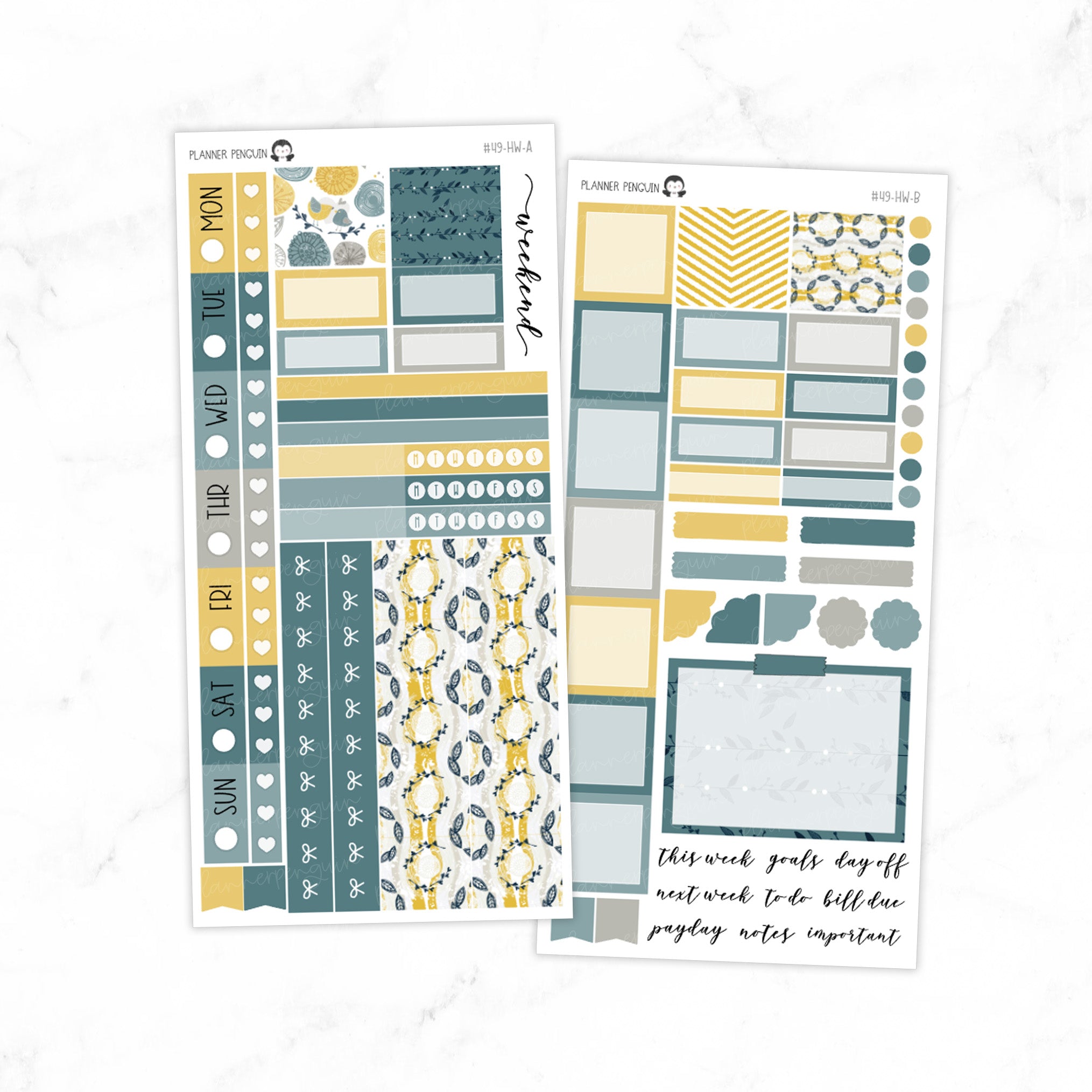 Mustard And Navy Hobonichi Weeks kit