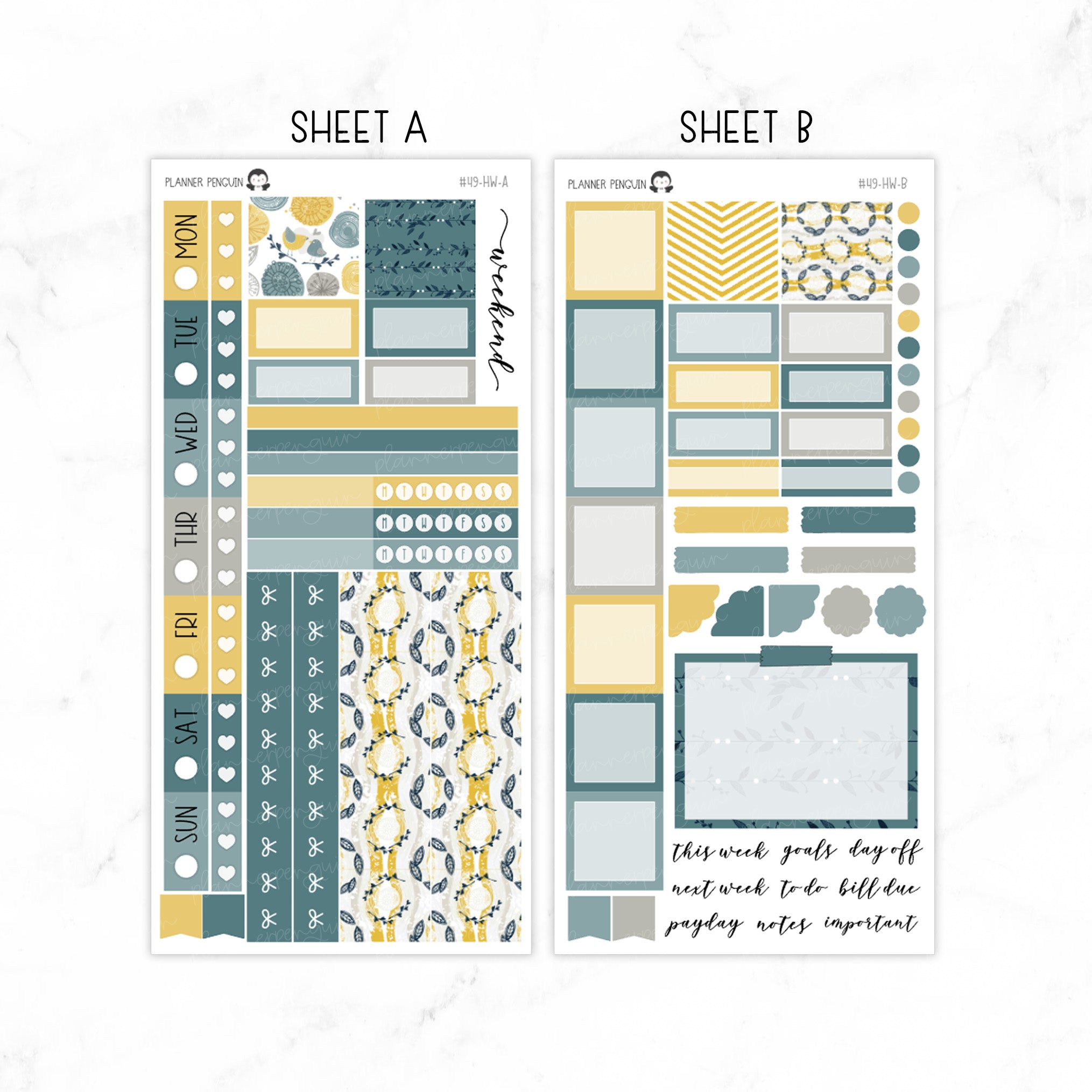 Mustard And Navy Hobonichi Weeks kit