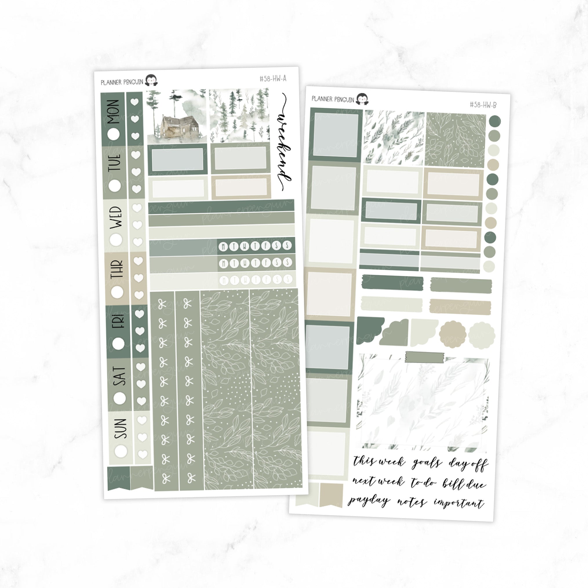 Winter Forest Hobonichi Weeks kit