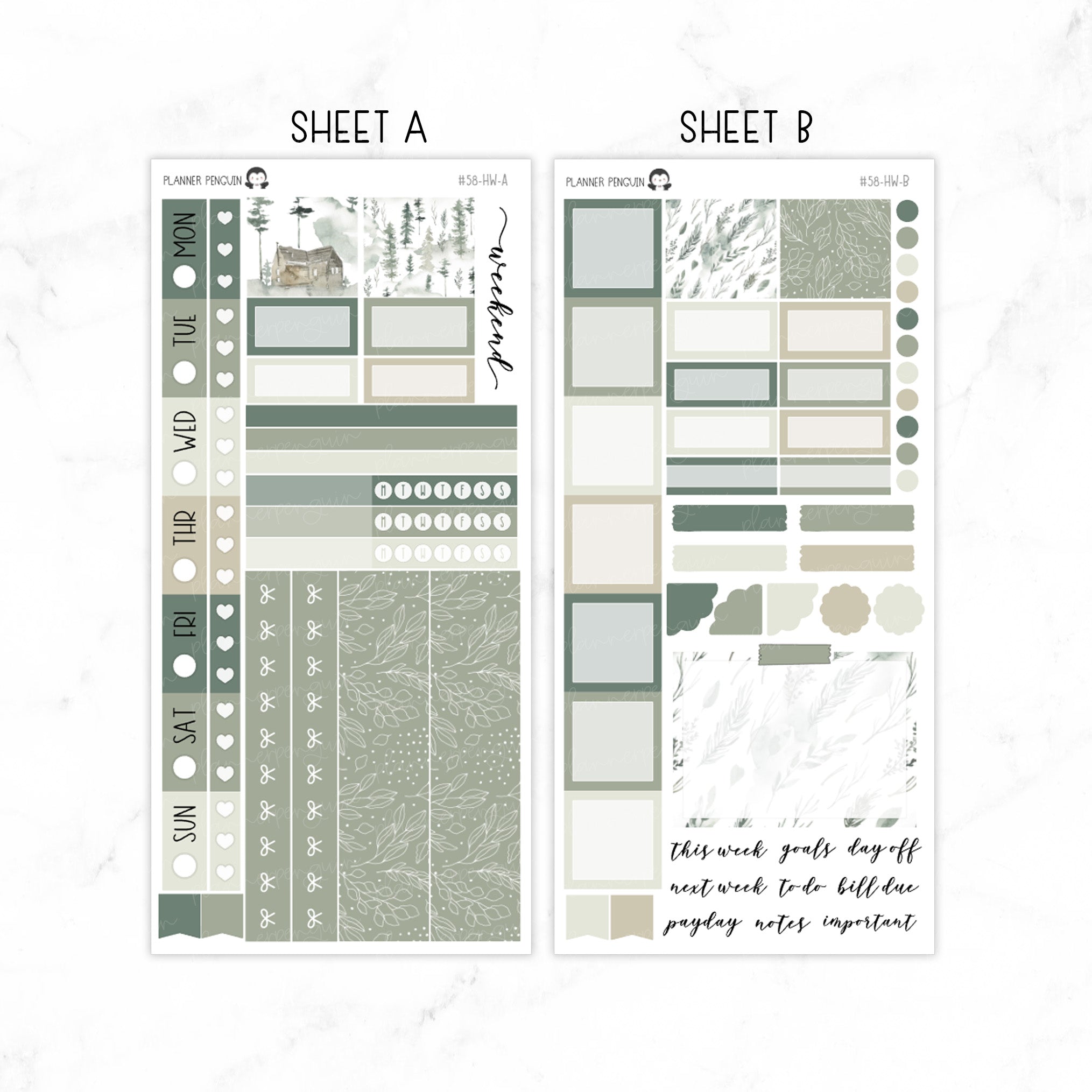 Winter Forest Hobonichi Weeks kit