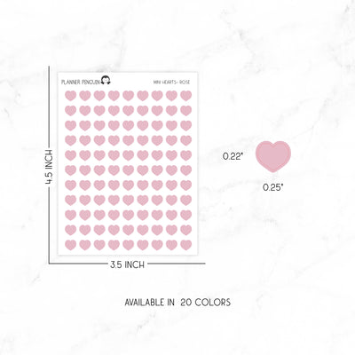 Minimal Transparent Stickers | MINI HEARTS