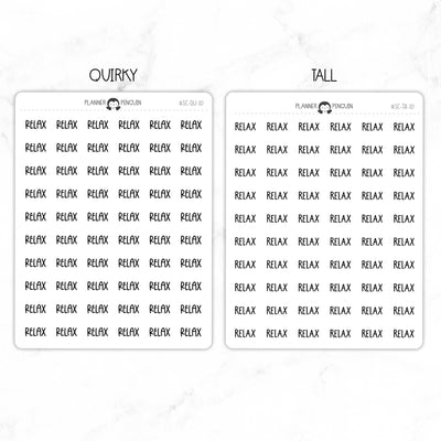 Relax Script Stickers // #SC-10