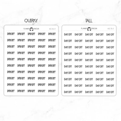 Day Off Script Stickers // #SC-17