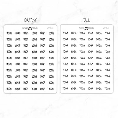 Yoga Script Stickers // #SC-21
