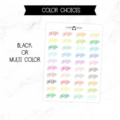 Yoga Script Stickers // #SC-21