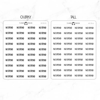No Spend Script Stickers // #SC-28
