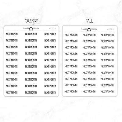 Next Month Script Stickers // #SC-31