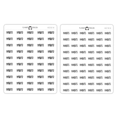 Habits Script Stickers // #SC-34