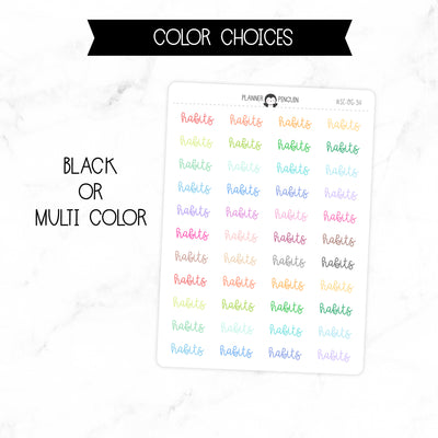 Habits Script Stickers // #SC-34