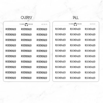 Rescheduled Script Stickers // #SC-39
