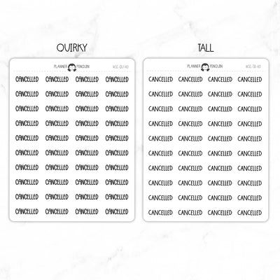Cancelled Script Stickers // #SC-40