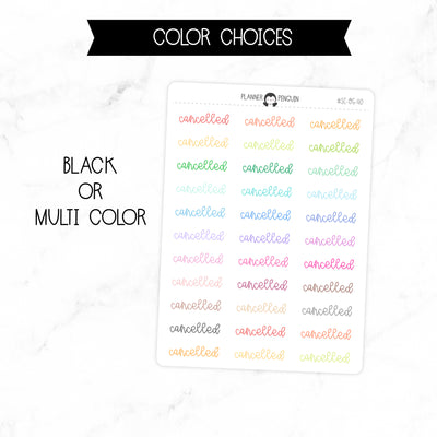 Cancelled Script Stickers // #SC-40
