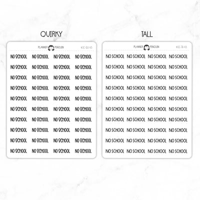 No School Script Stickers // #SC-43