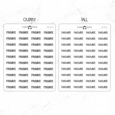 Favourite Script Stickers // #SC-45