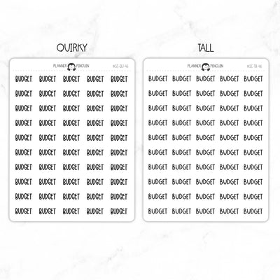 Budget Script Stickers // #SC-46