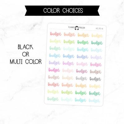 Budget Script Stickers // #SC-46