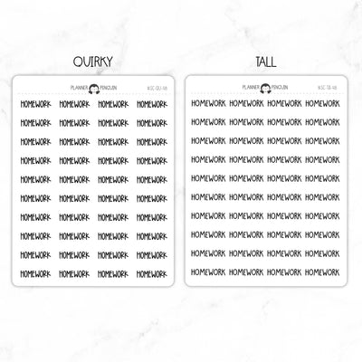 Homework Script Stickers // #SC-48
