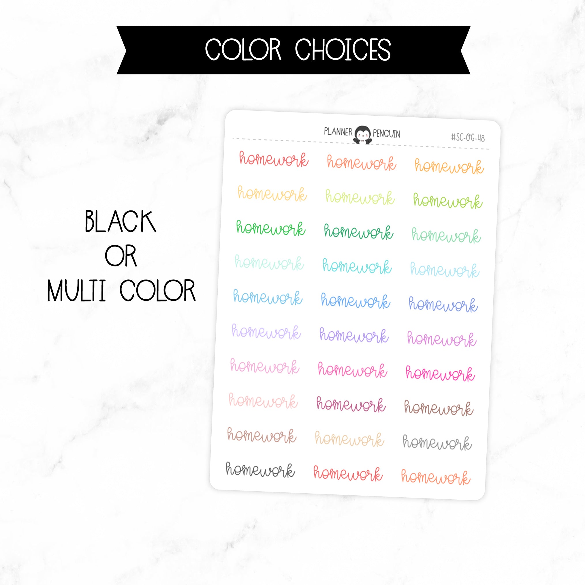 Homework Script Homework Script Stickers // #SC-48 – Plannerpenguin