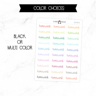 Homework Script Stickers // #SC-48