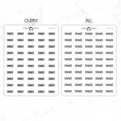 Dinner Script Stickers // #SC-49