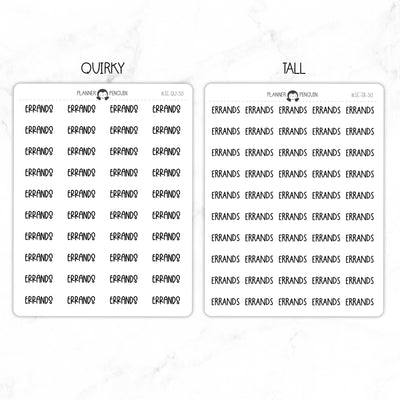 Errands Script Stickers // #SC-50