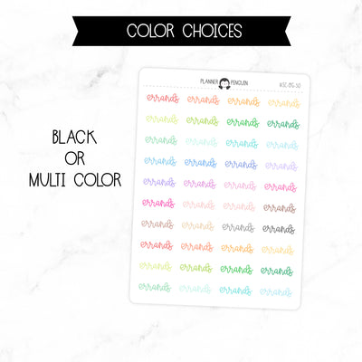 Errands Script Stickers // #SC-50