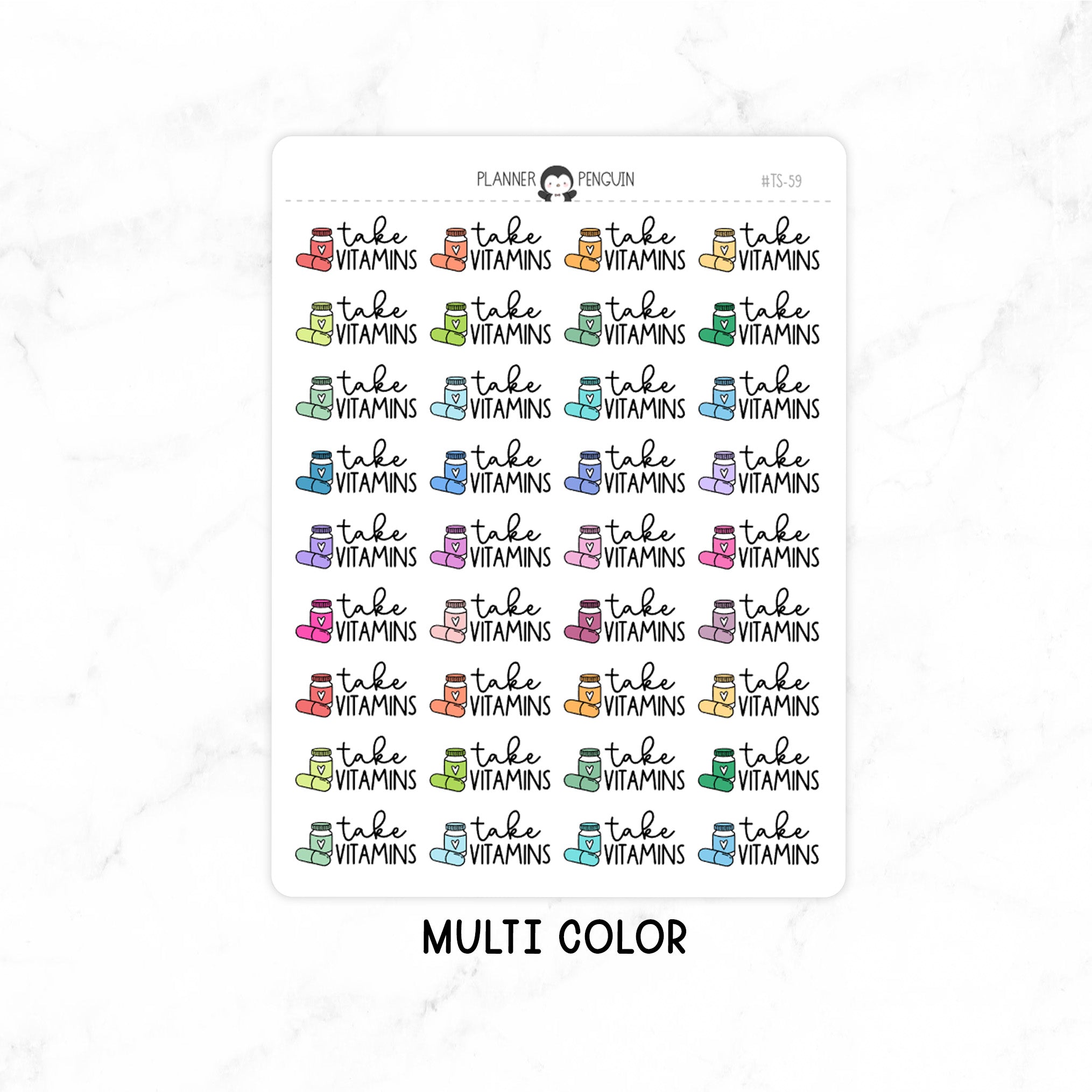 Take Vitamins- Icon Script Stickers // #TS-59