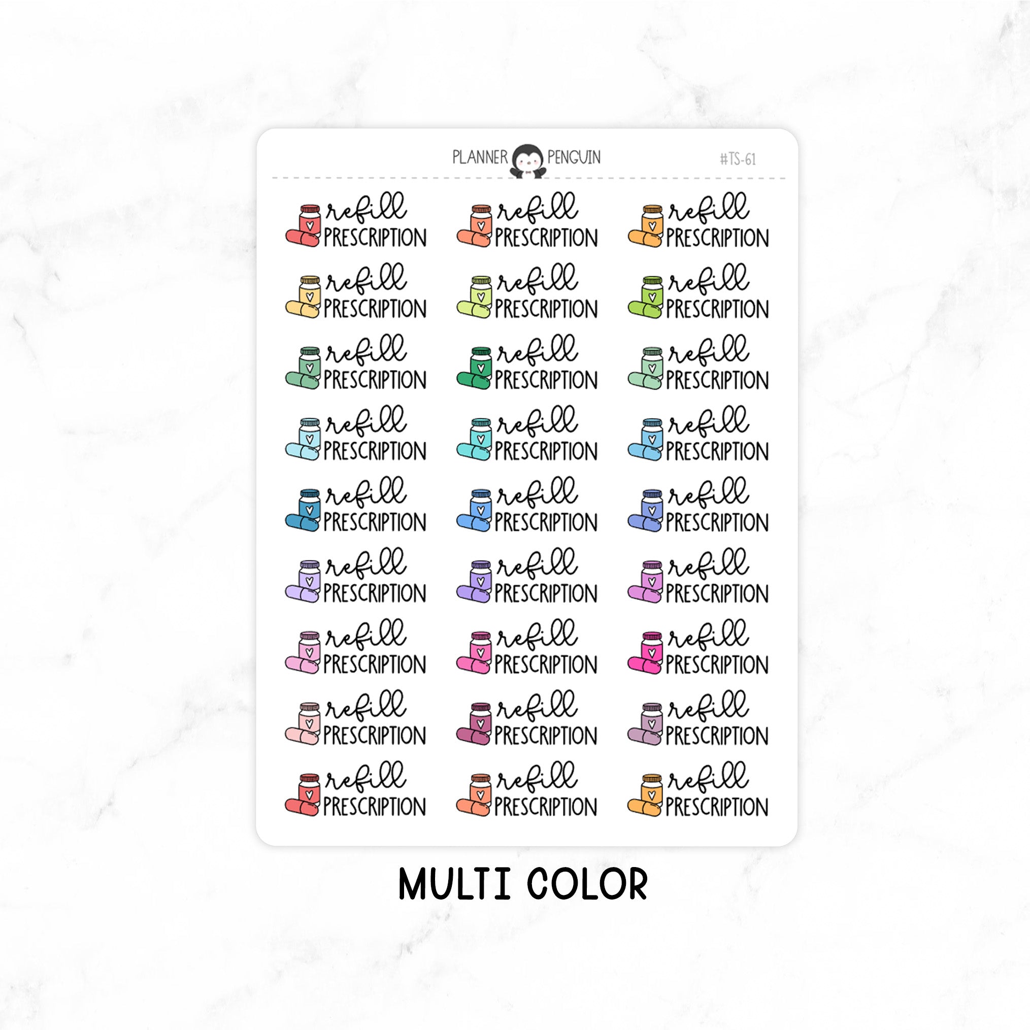 Refill Prescriptions - Icon Script Stickers // #TS-61