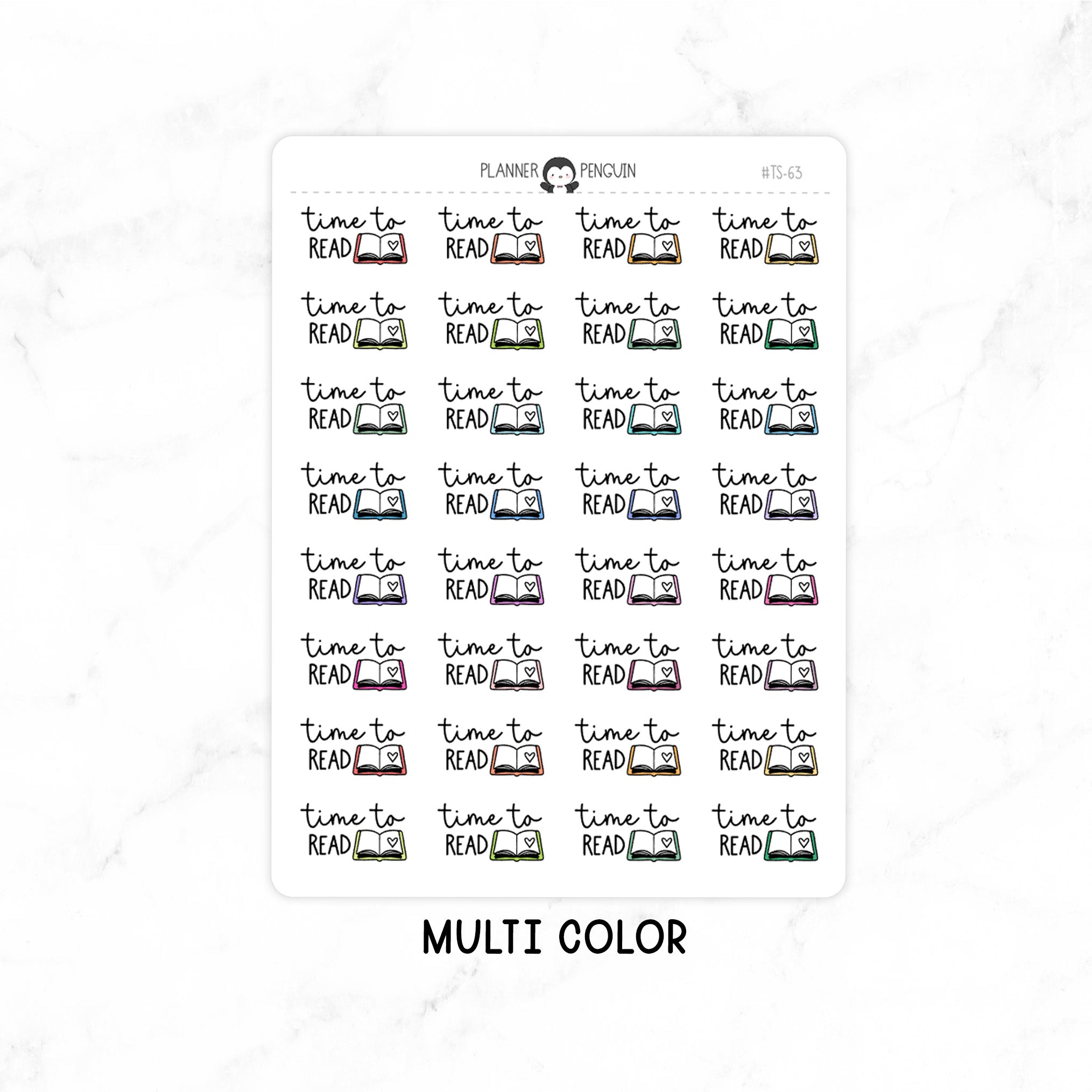 Time To Read - Icon Script Stickers // #TS-63