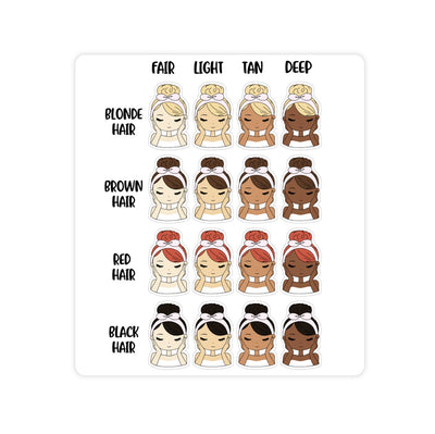 Skincare Me Time girl - Icon Planner Stickers// #189