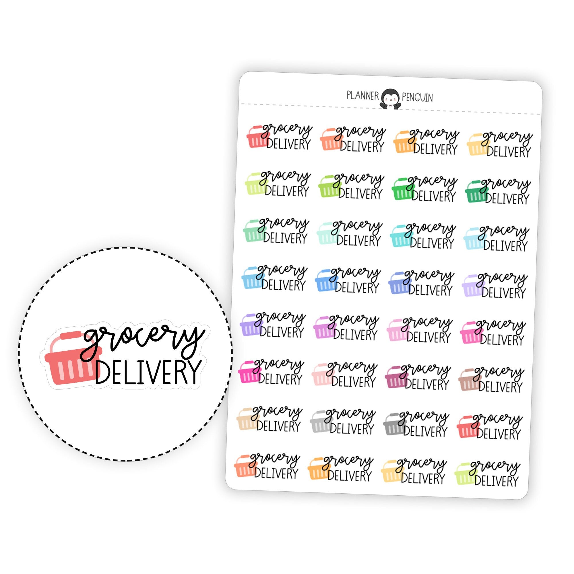 Grocery Delivery - Icon Script Stickers // #TS-14 – Plannerpenguin