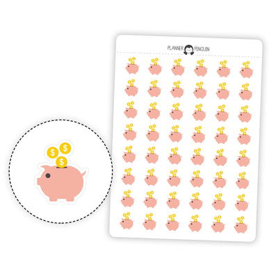 Piggy Bank Icon Planner Stickers// #IC-08