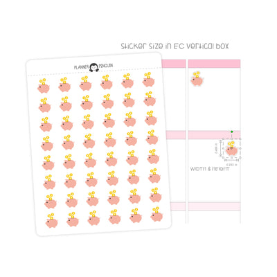 Piggy Bank Icon Planner Stickers// #IC-08