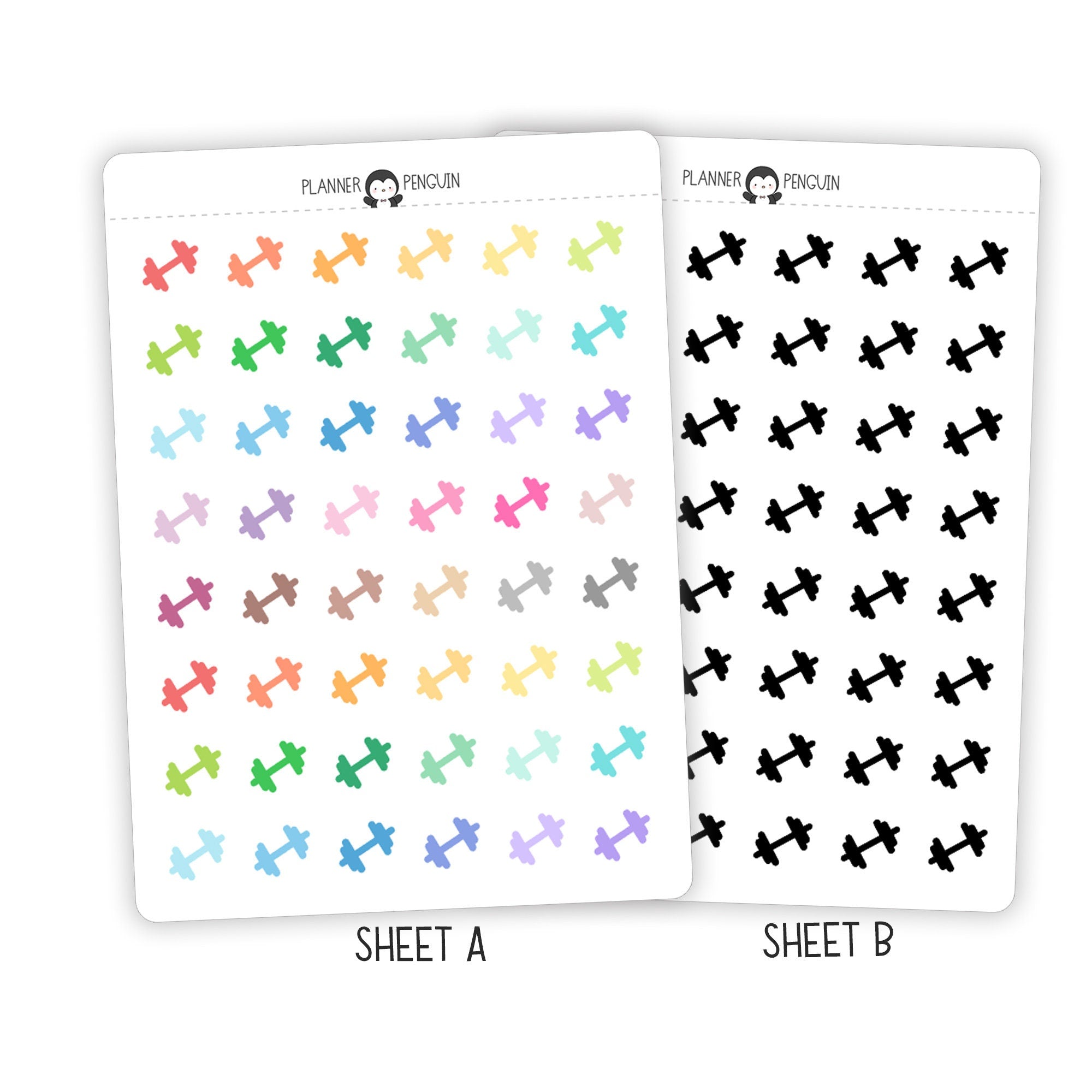 Dumbbell Stickers - Icon Planner Stickers